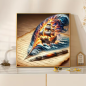 Preview: Diamond Painting Schiff - Feder Silhouette